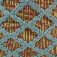 Handmade Diamond Weave Cotton Cushion Cover 45x45 cm | Textured Embroidered Throw Pillow Cover | Blue & Beige Decorative Cushion