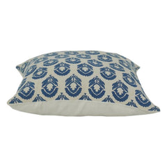 Indigo Floral Printed Cotton Cushion Cover | Hand Block Style | 18x18 Inch Decorative Pillow Cover
