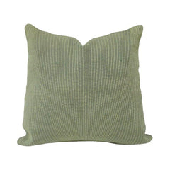 Sage Green Embroidered Cotton Cushion Cover | Textured Stripe Design | 45x45 cm