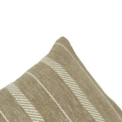 Handwoven Striped Cotton Cushion Cover | Beige Boho Throw Pillow Cover | 45x45 cm