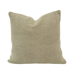 Handwoven Herringbone Cotton Cushion Cover – Beige | 45x45 cm Decorative Throw Pillow Cover
