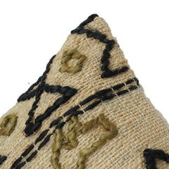 Handcrafted Jute Hand Woven Cushion Cover | Rustic Tribal Pattern | Natural Textured Throw Pillow Case | Boho Home Décor | 18x18 Inch
