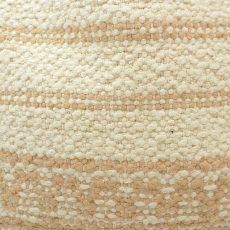 Handwoven Ivory & Natural Beige Textured Cotton Cushion Cover | 45x45 cm | Artisan Woven Throw Pillow - Bulk manufacturer & supplier from Panipat, India