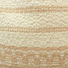 Handwoven Ivory & Natural Beige Textured Cotton Cushion Cover | 45x45 cm | Artisan Woven Throw Pillow