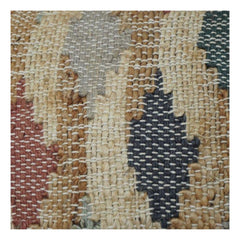 Handwoven Jute Cushion Cover – Multi Color Geometric Pattern | Rustic Boho Textured Throw Pillow Cover 18x18 Inch