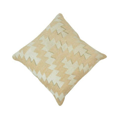 Beige Geometric Jacquard Cotton Cushion Cover | 45 x 45 cm | Modern Woven Decorative Pillow Cover