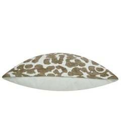 Jacquard Leopard Pattern Cushion Cover 45x45 cm | Woven Cotton Blend Decorative Throw Pillow Cover | Beige & Ivory Animal Print | Hidden Zipper