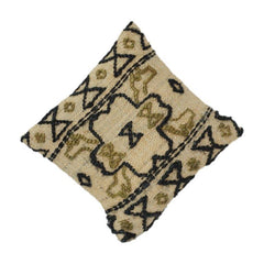 Handcrafted Jute Hand Woven Cushion Cover | Rustic Tribal Pattern | Natural Textured Throw Pillow Case | Boho Home Décor | 18x18 Inch