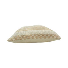 Handwoven Ivory & Natural Beige Textured Cotton Cushion Cover | 45x45 cm | Artisan Woven Throw Pillow