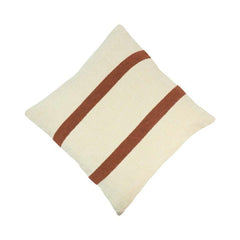 Handmade Cotton Striped Cushion Cover 45x45 cm | Minimal Woven Throw Pillow Cover | Neutral Boho Home Décor