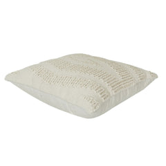 Handwoven Textured Cotton Cushion Cover | Neutral Boho Woven Throw Pillow Cover | Artisan Handmade Decor (18x18 Inch)