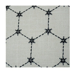 Geometric Embroidered Cotton Cushion Cover | Minimalist Black & Ivory Throw Pillow Cover | 18x18 Inch Modern Home Décor
