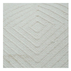 Handmade Cotton Cushion Cover 45x45 cm | Textured Geometric Tufted Design | Off-White Minimal Décor Pillow