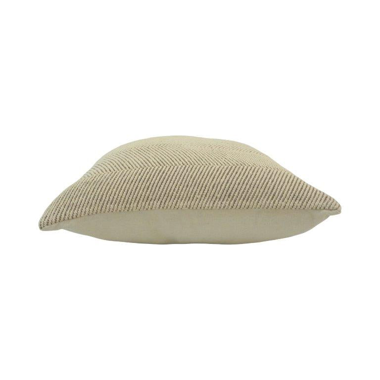 Handwoven Herringbone Cotton Cushion Cover – Beige | 45x45 cm Decorative Throw Pillow Cover