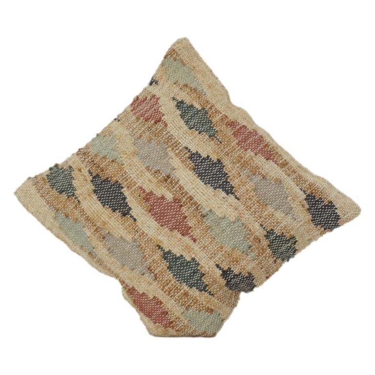 Handwoven Jute Cushion Cover – Multi Color Geometric Pattern | Rustic Boho Textured Throw Pillow Cover 18x18 Inch