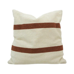 Handmade Cotton Striped Cushion Cover 45x45 cm | Minimal Woven Throw Pillow Cover | Neutral Boho Home Décor