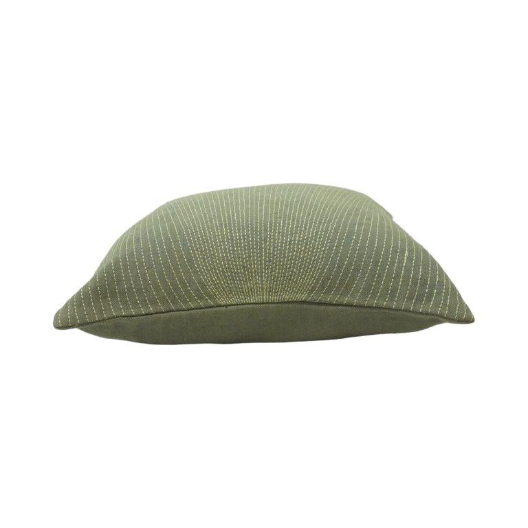 Sage Green Embroidered Cotton Cushion Cover | Textured Stripe Design | 45x45 cm - Bulk manufacturer & supplier from Panipat, India