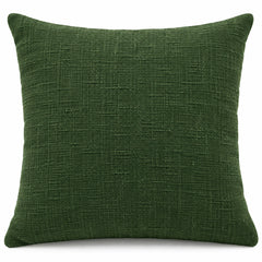 Solid deep emerald green square decorative cushion cover with subtle surface texture