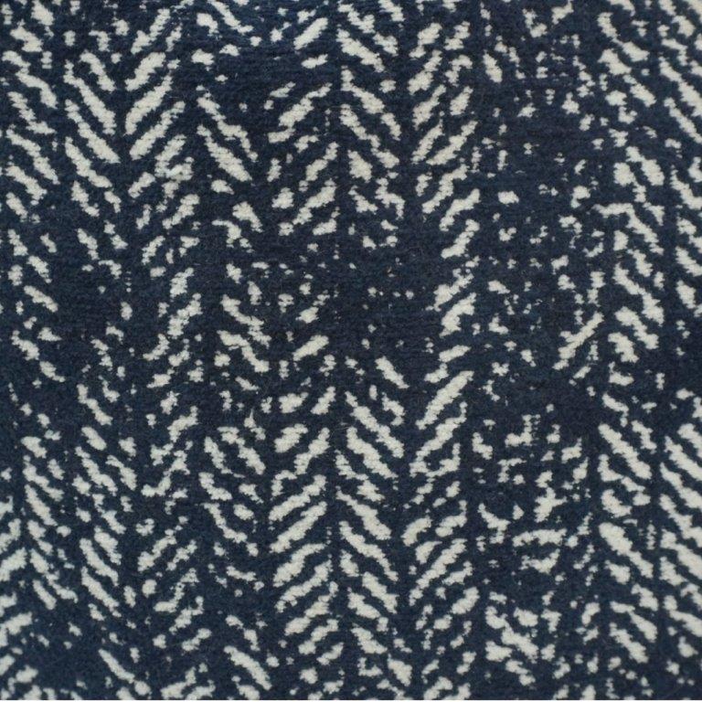 Navy Blue Jacquard Cotton Cushion Cover 45x45 cm | Woven Herringbone Pattern Decorative Pillow Cover - Bulk manufacturer & supplier from Panipat, India