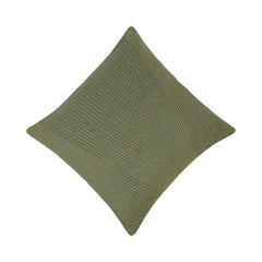 Sage Green Embroidered Cotton Cushion Cover | Textured Stripe Design | 45x45 cm