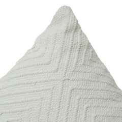 Handmade Cotton Cushion Cover 45x45 cm | Textured Geometric Tufted Design | Off-White Minimal Décor Pillow