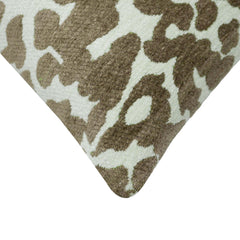 Jacquard Leopard Pattern Cushion Cover 45x45 cm | Woven Cotton Blend Decorative Throw Pillow Cover | Beige & Ivory Animal Print | Hidden Zipper