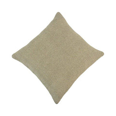 Handwoven Herringbone Cotton Cushion Cover – Beige | 45x45 cm Decorative Throw Pillow Cover