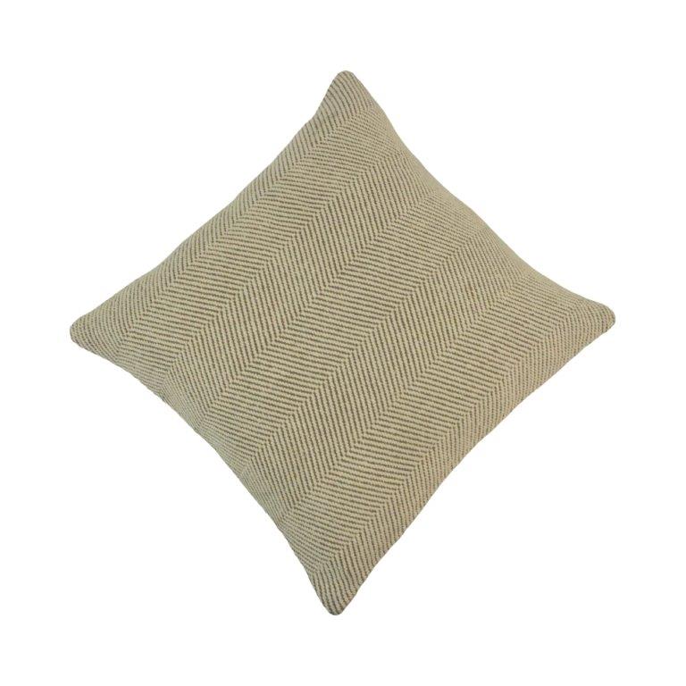 Handwoven Herringbone Cotton Cushion Cover – Beige | 45x45 cm Decorative Throw Pillow Cover