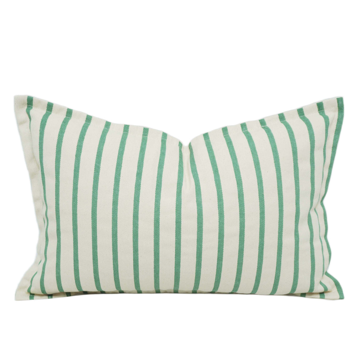 Handwoven Green Stripe Cotton Cushion Cover – 35 x 50 cm