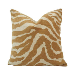 Jacquard Zebra Pattern Cushion Cover 45x45 cm | Textured Woven Decorative Throw Pillow Cover in Beige & Ivory