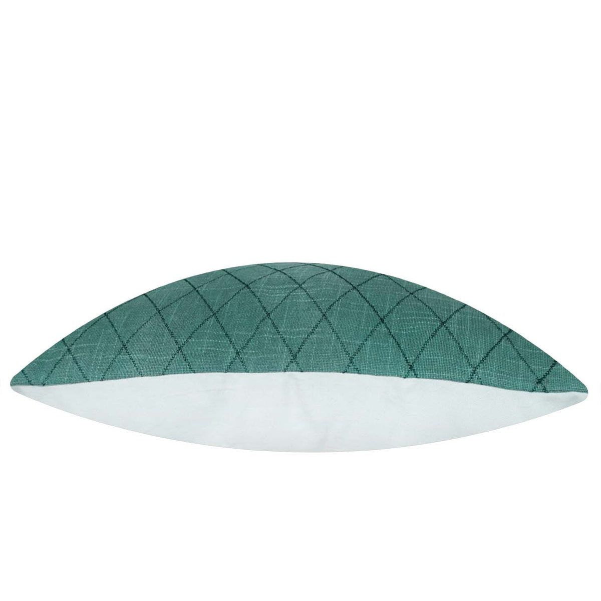 Machine Embroidered Cotton Cushion Cover – Teal Diamond Lattice Pattern, 45 x 45 cm