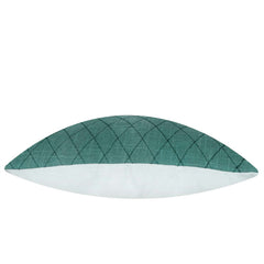 Machine Embroidered Cotton Cushion Cover – Teal Diamond Lattice Pattern, 45 x 45 cm