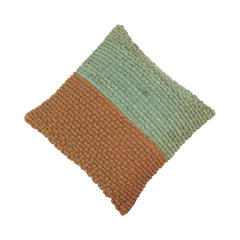 Handwoven Bobble Textured Polyester Cushion Cover – Dual Tone Rust & Sage Green | 45x45 cm
