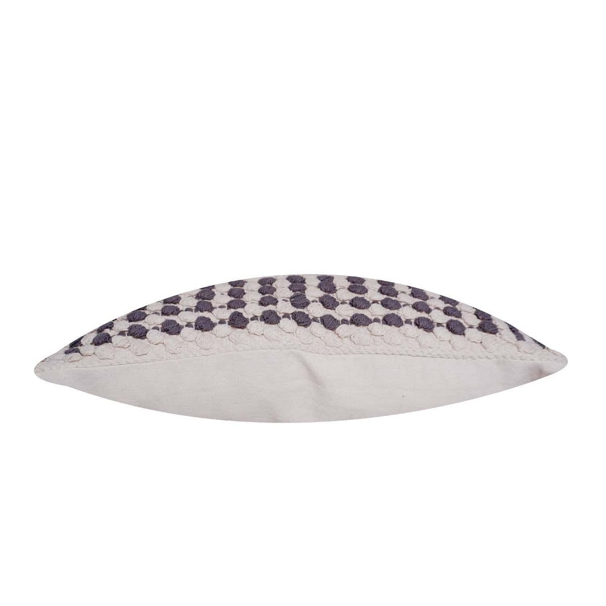 Handwoven Boho Fringe Cushion Cover 45x45 cm | Cotton & Polyester Textured Geometric Throw Pillow Cover | Grey & Ivory Decorative Cushion Cover - Bulk manufacturer & supplier from Panipat, India