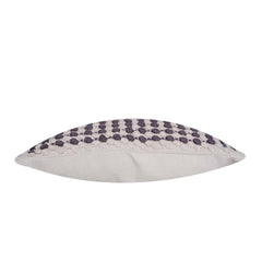Handwoven Boho Fringe Cushion Cover 45x45 cm | Cotton & Polyester Textured Geometric Throw Pillow Cover | Grey & Ivory Decorative Cushion Cover