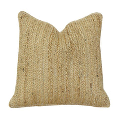 Natürlicher Jute Kissenbezug 45x45 cm | Handgewebter, strukturierter Dekokissenbezug | Rustikale Boho-Wohndekoration | Beiger neutraler Kissenbezug