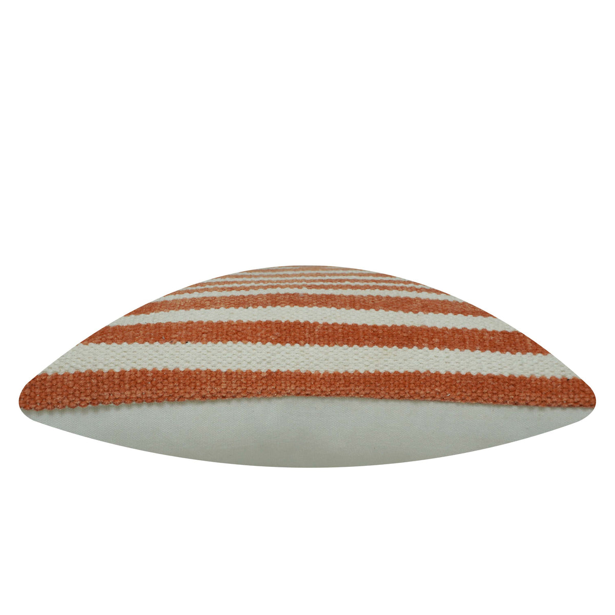 Handwoven Cotton Striped Cushion Cover 45x45 cm | Woven Textured Throw Pillow Cover | Rust & Ivory Decorative Cushion Cover | Hidden Zipper | 18x18 Inch