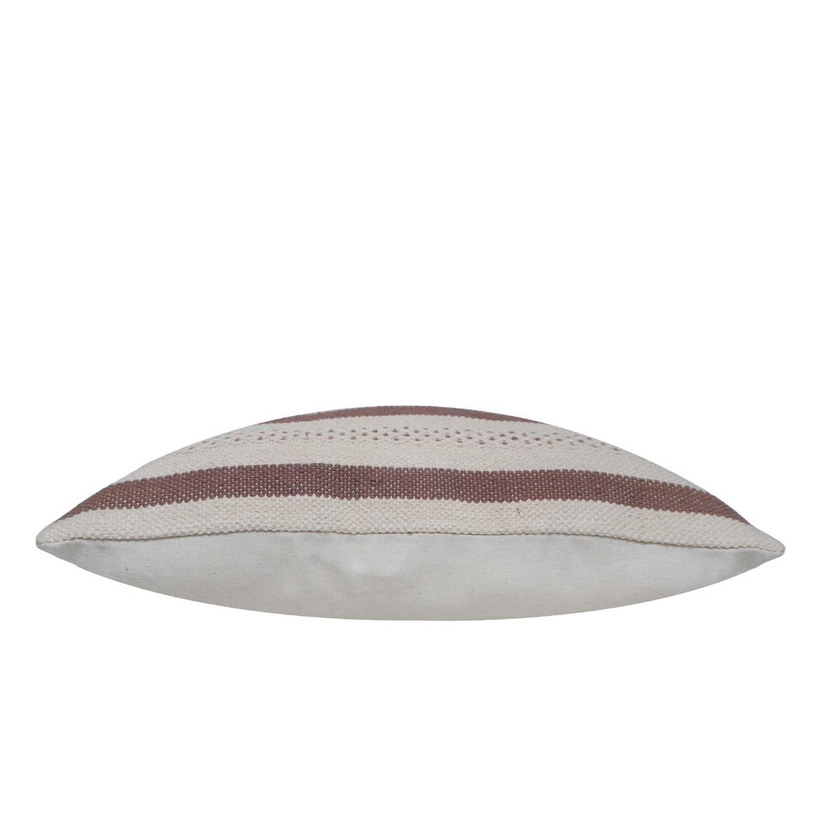 Handwoven Cotton Cushion Cover 45x45 cm | Ivory & Brown Woven Stripe Design | Handmade Decorative Throw Pillow Cover | Boho Farmhouse Home Décor - Bulk manufacturer & supplier from Panipat, India