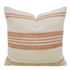 Handwoven Cream & Rust Zigzag Pattern Cushion Cover – 45 x 45 cm