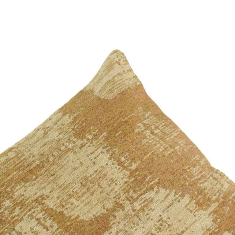 Golden Beige Jacquard Cotton Cushion Cover – Textured Abstract Design | 45x45 cm