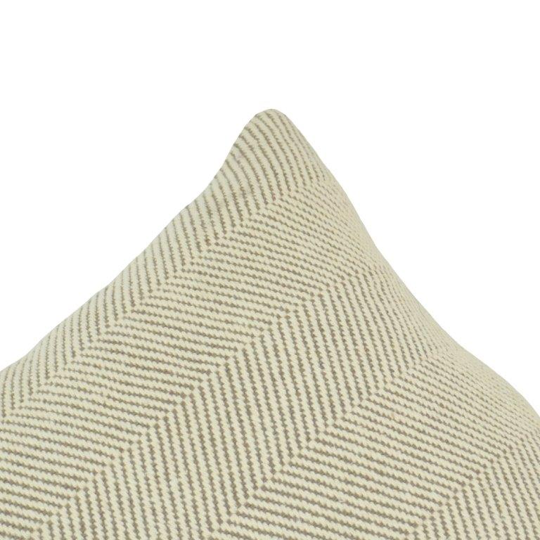 Handwoven Herringbone Cotton Cushion Cover – Beige | 45x45 cm Decorative Throw Pillow Cover - Bulk manufacturer & supplier from Panipat, India