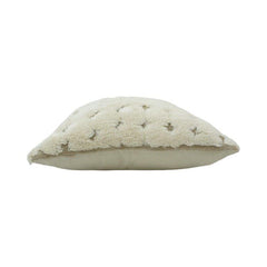 Ivory Tufted Cotton Cushion Cover 45x45 cm | Soft Textured Geometric Throw Pillow Cover | Modern Boho Home Décor