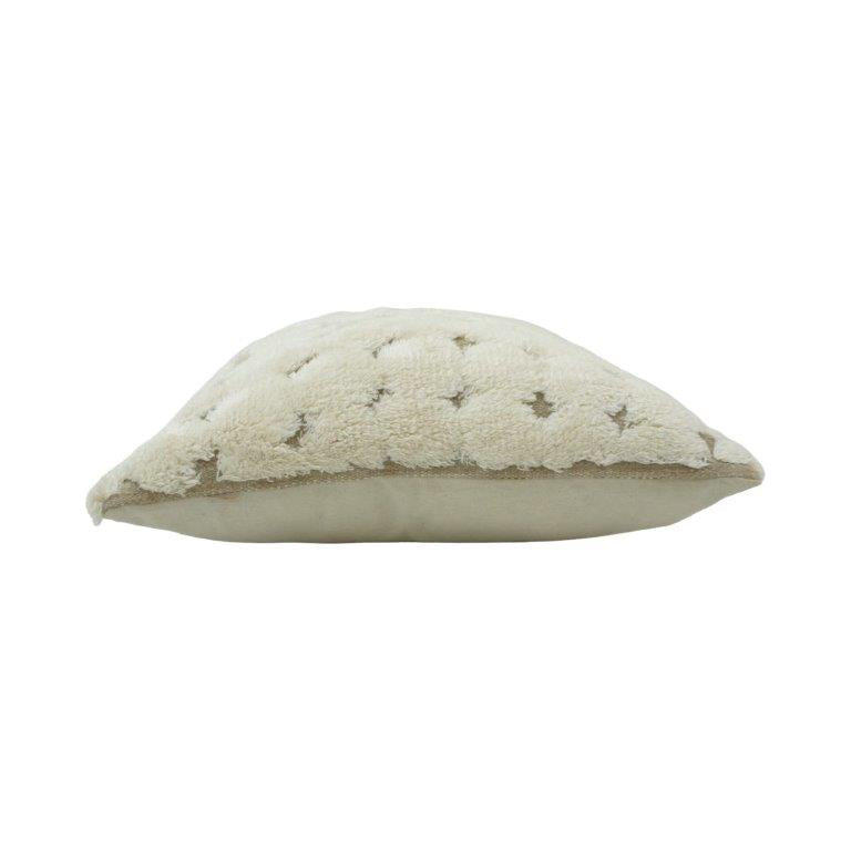 Ivory Tufted Cotton Cushion Cover 45x45 cm | Soft Textured Geometric Throw Pillow Cover | Modern Boho Home Décor