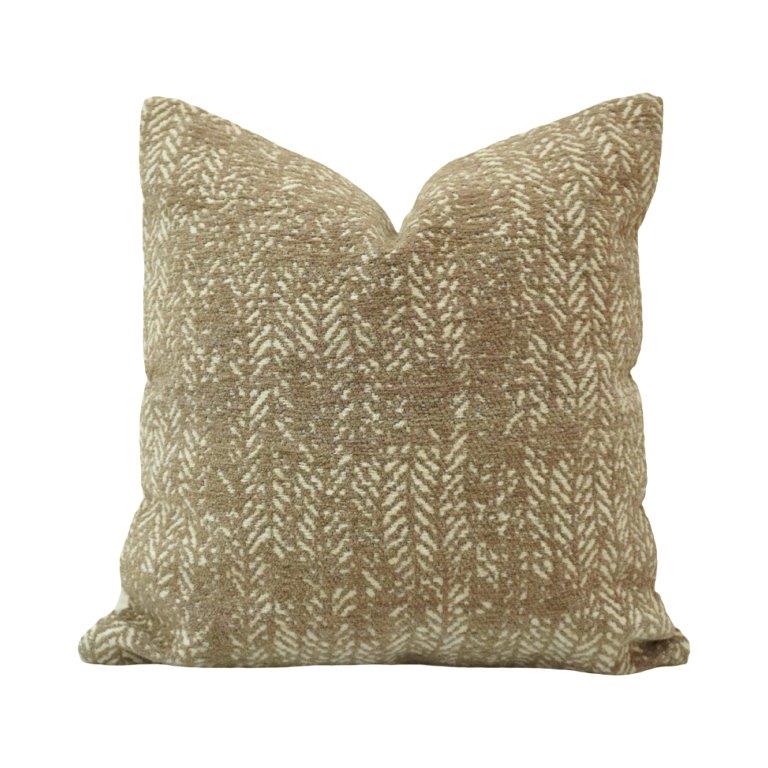 Jacquard Cotton Cushion Cover 45x45 cm | Textured Woven Decorative Pillow Cover | Beige Geometric Design - Bulk manufacturer & supplier from Panipat, India