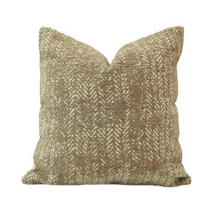 Jacquard Cotton Cushion Cover 45x45 cm | Textured Woven Decorative Pillow Cover | Beige Geometric Design