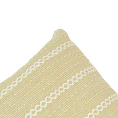 Handwoven Beige Striped Cotton Cushion Cover – 45x45 cm | Minimal Textured Decorative Pillow Cover
