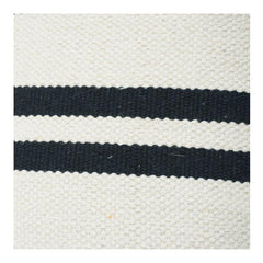 Black & White Geometric Cotton Cushion Cover with Tassels | 45x45 cm | Woven Textured Boho Pillow Cover