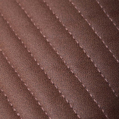 Brown Faux Leather Embroidered Cushion Cover 45x45 cm | Quilted Stitched Designer Throw Pillow Cover | Modern Decorative Cushion Cover with Hidden Zipper