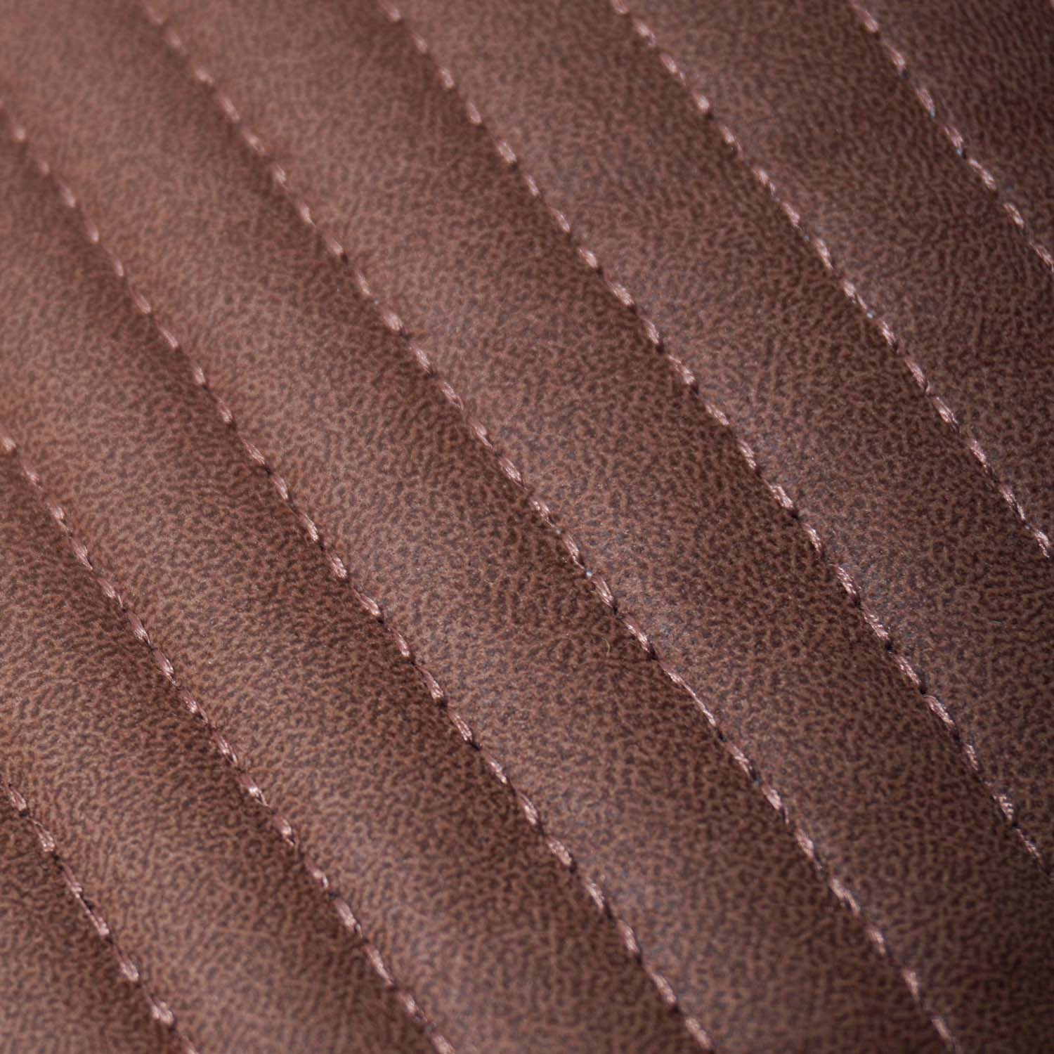 Brown Faux Leather Embroidered Cushion Cover 45x45 cm | Quilted Stitched Designer Throw Pillow Cover | Modern Decorative Cushion Cover with Hidden Zipper