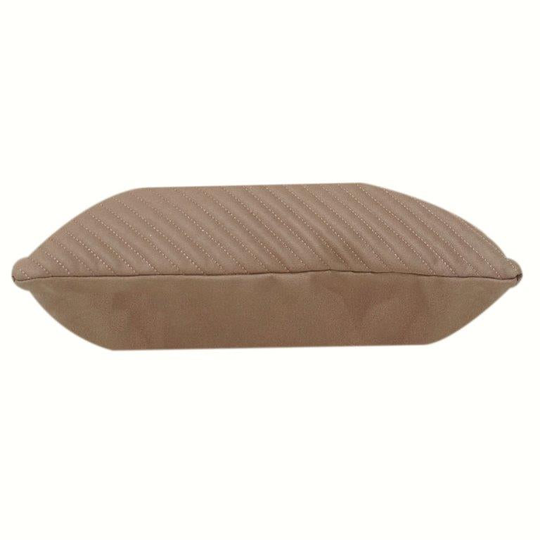 Minimalist Ribbed Cotton Cushion Cover – Textured Solid Beige Decorative Pillow Cover (18x18 Inch)